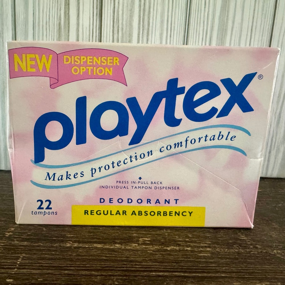 Vintage Playtex Deodorant Tampons Regular Absorbency 22 Count Gentle Glide 1991
